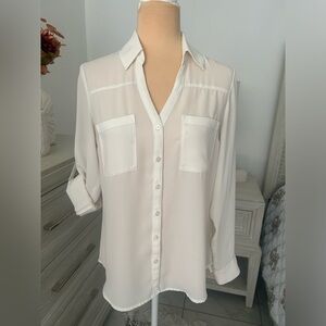 Express Classic White Button-Down Shirt